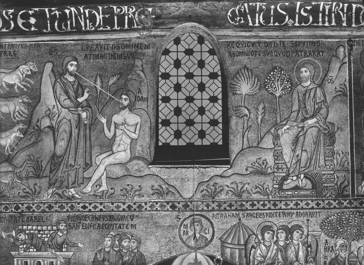 Criação de Adão (mosaico) de Sicilian School