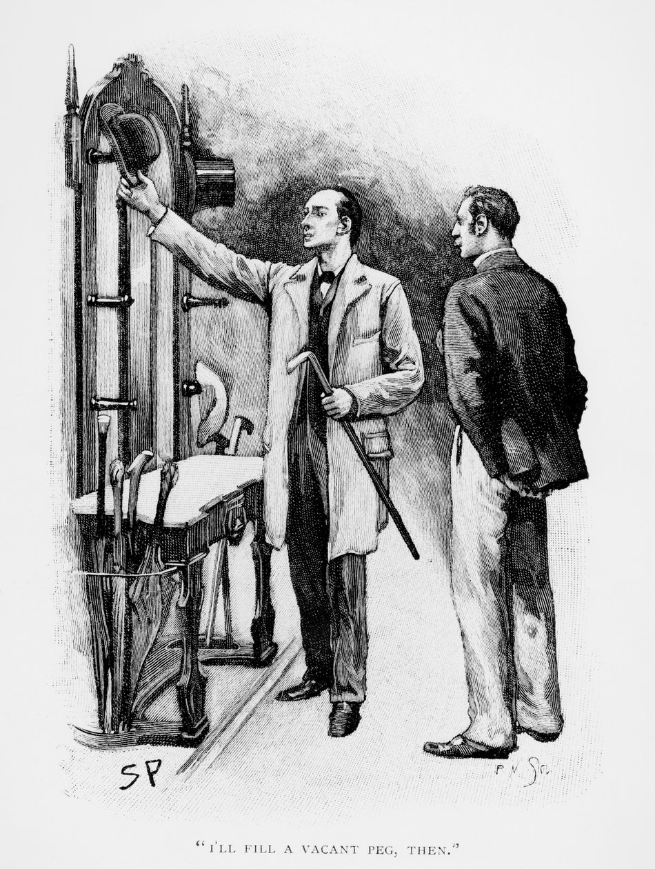 "Vou encher uma estaca vaga, então", ilustração de "The Crooked Man", de Arthur Conan Doyle (1859-1930), publicada na "Strand Magazine", em julho de 1893. de Sidney Paget