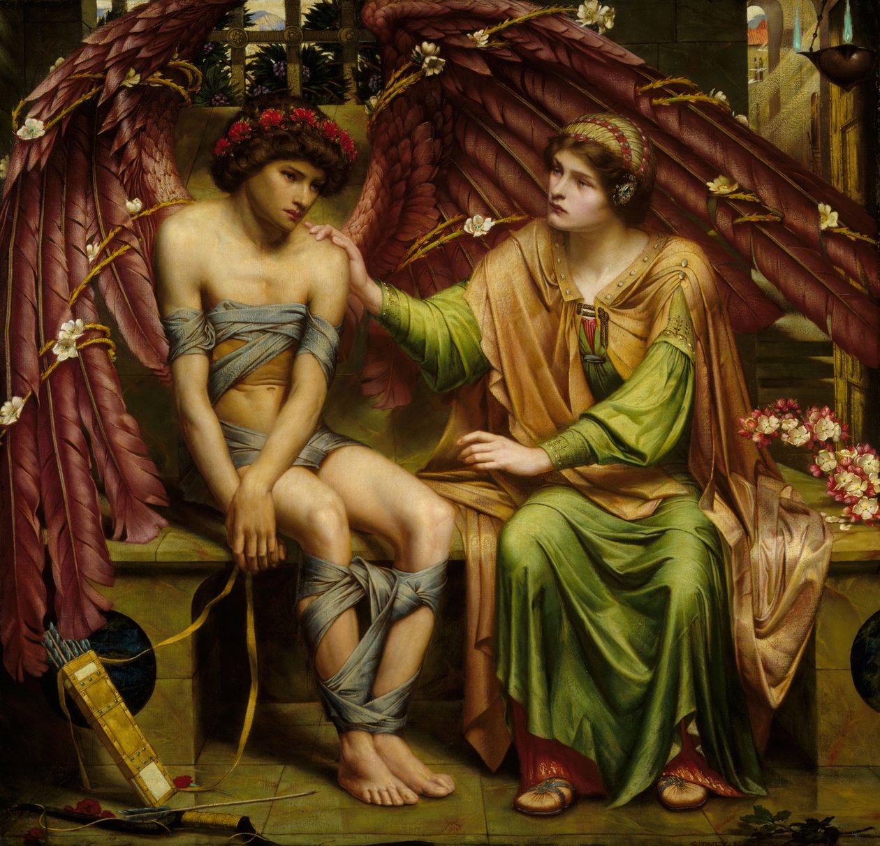 Esperança confortando o amor na escravidão, 1901. de Sidney Harold Meteyard
