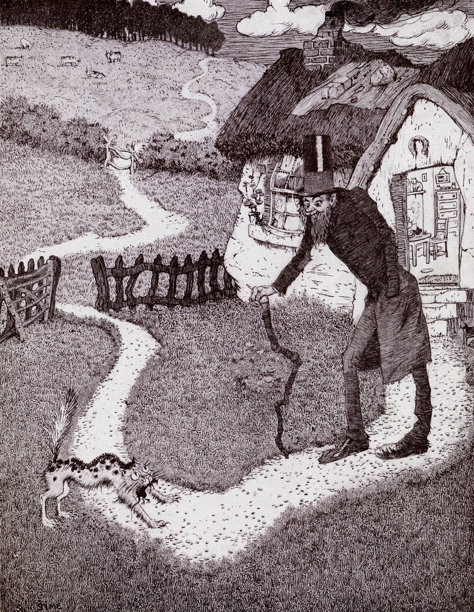 Havia um homem torto, do livro Princesa Marie-Josés Childrens Book, publicado em 1916 de Sidney Herbert Sime
