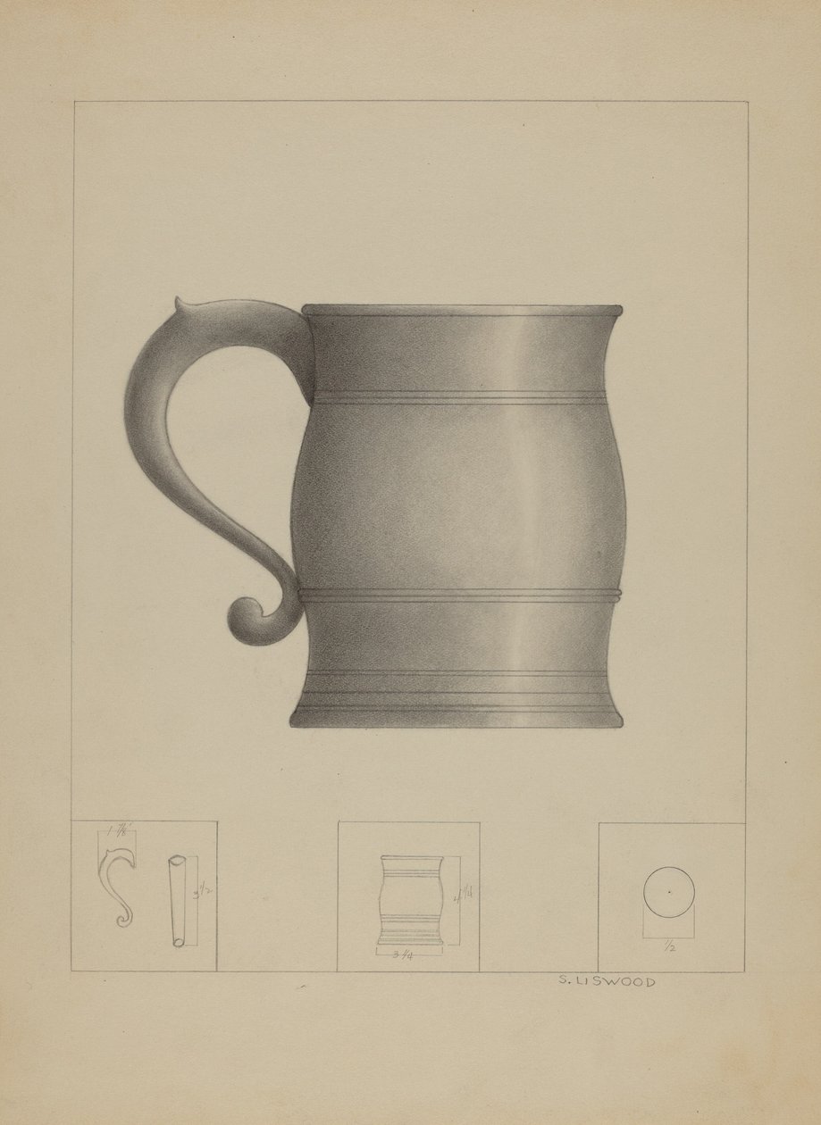 Caneca de estanho de Sidney Liswood