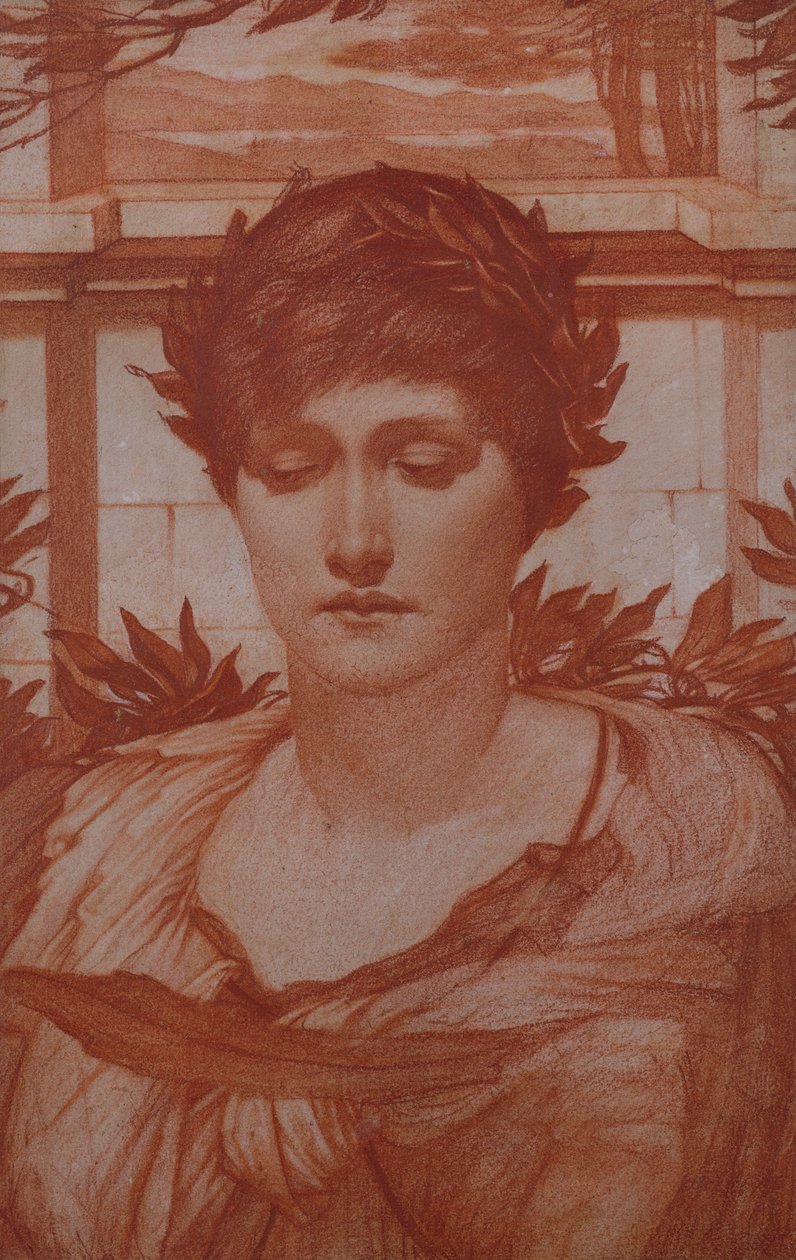 Garota lendo uma carta (sanguínea no papel) de Sidney Meteyard