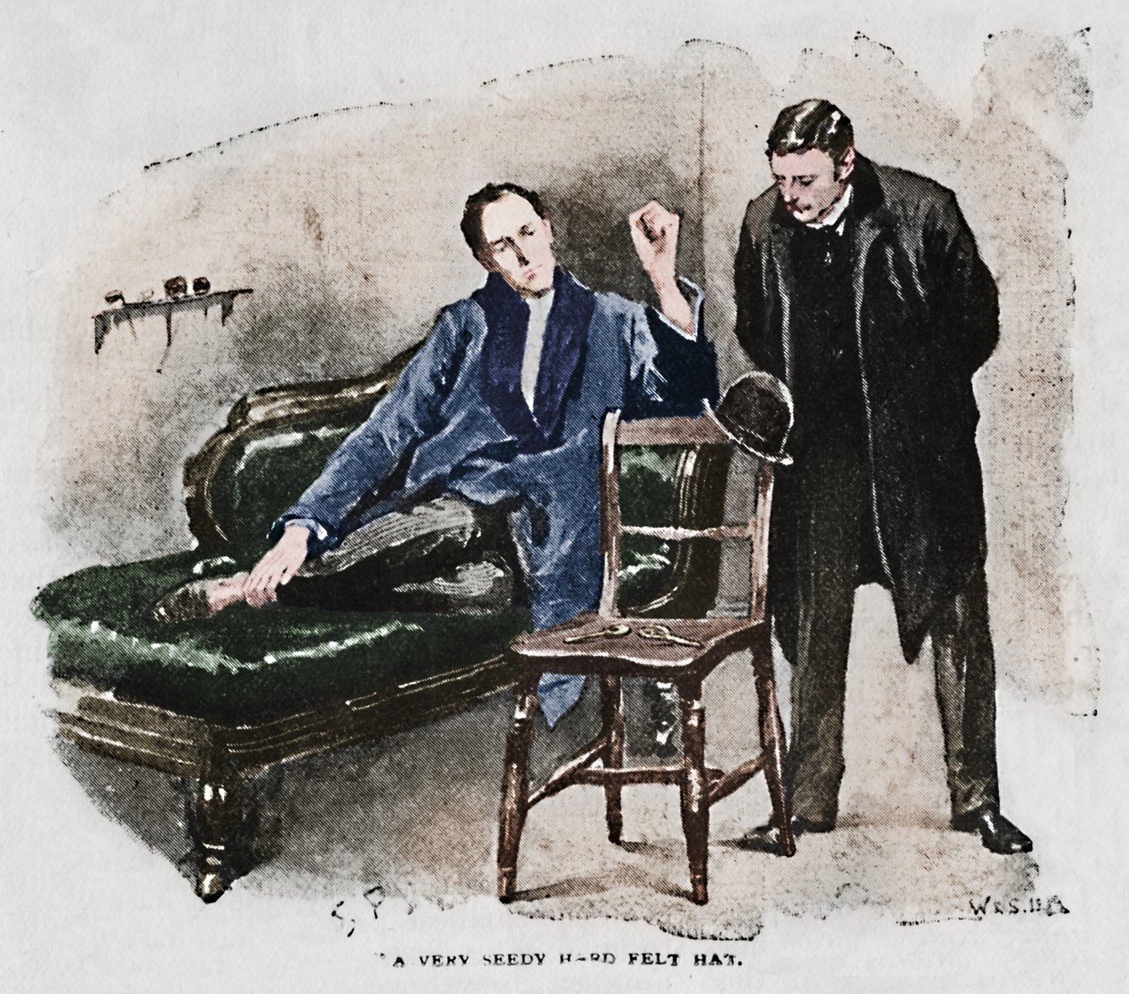 Um chapéu duro muito emplumado de feltro, 1892 de Sidney Paget