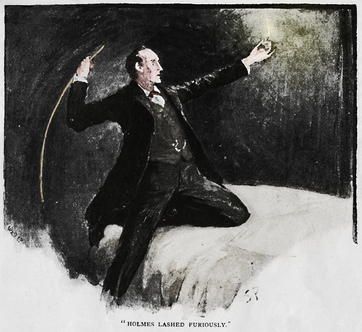 Holmes atacou furiosamente, 1892 de Sidney Paget