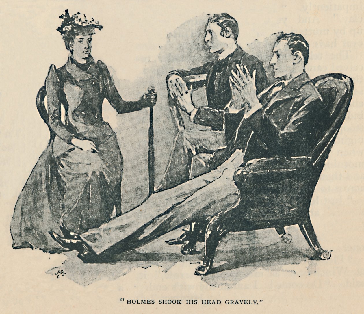 Holmes balançou a cabeça gravemente, 1892 de Sidney Paget