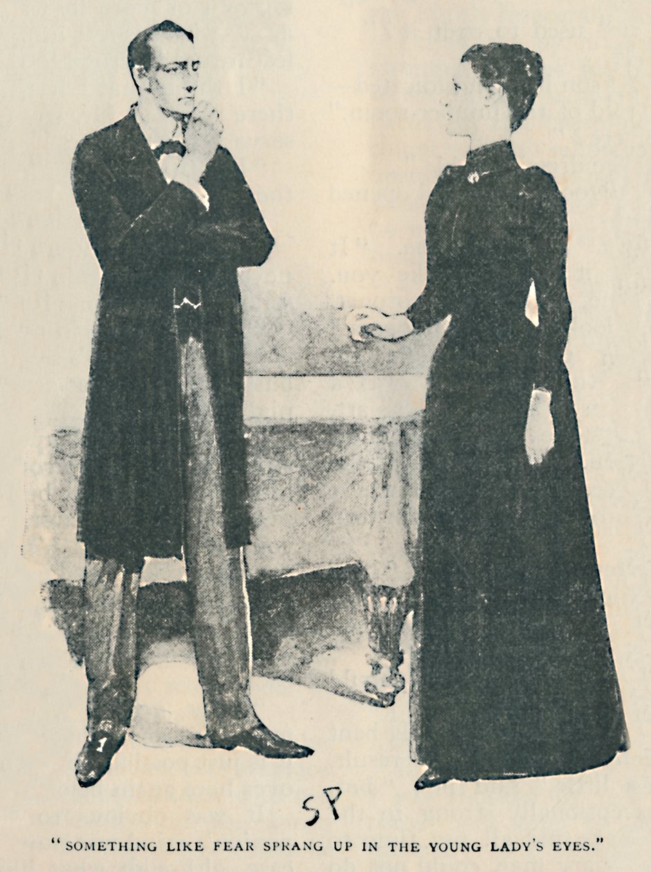 Algo como o medo surgiu nos olhos dos jovens, 1892 de Sidney Paget
