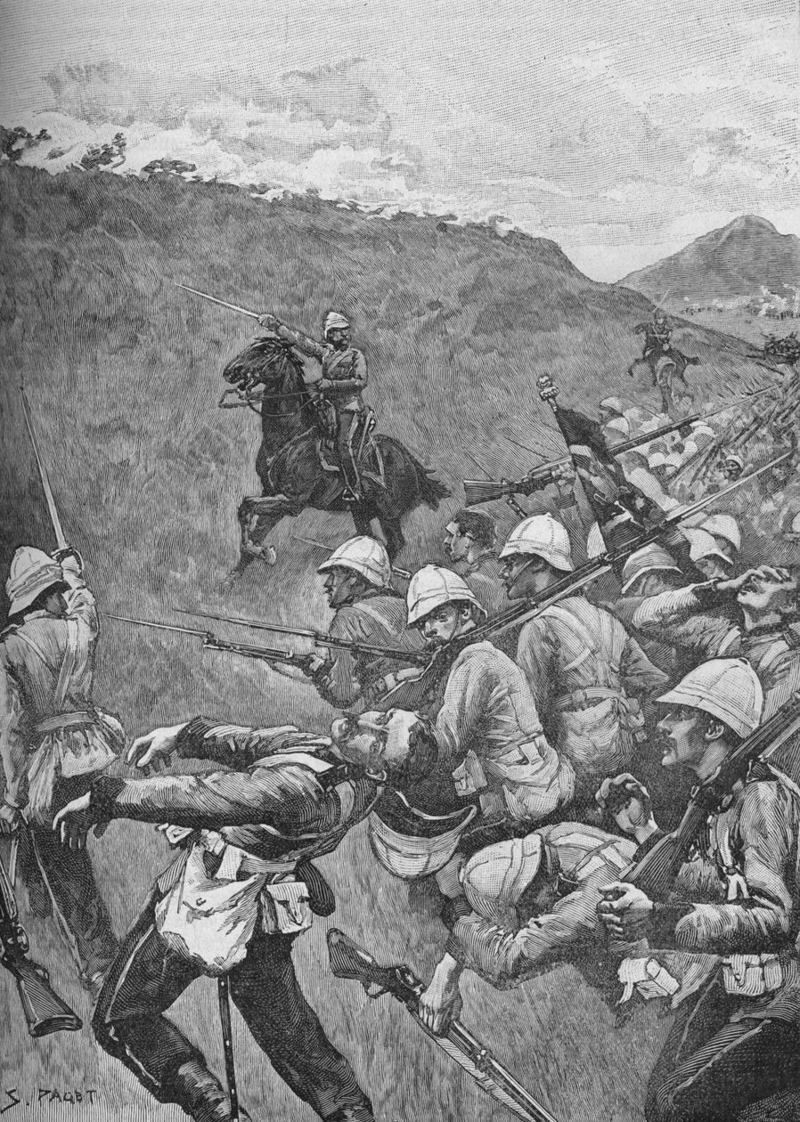 Os homens lutaram através da saraiva de fogo, 1902 de Sidney Paget