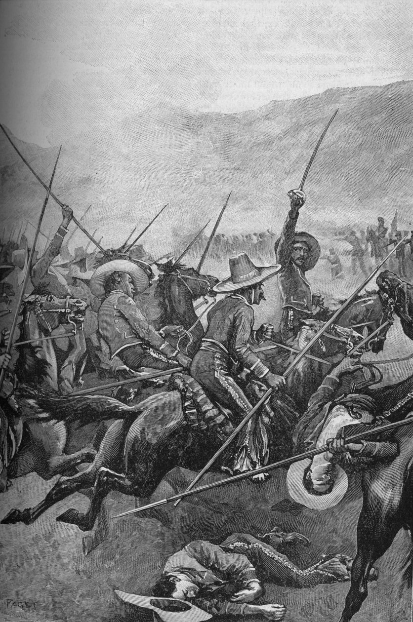 Os lanceiros mexicanos acusaram os soldados de Illinois, 1902 de Sidney Paget