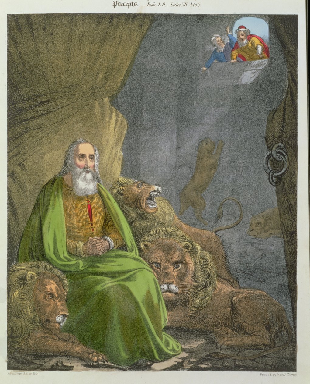 Daniel no Covil dos Leões, de uma bíblia impressa por Edward Gover, de 1870 de Siegfried Detler Bendixen