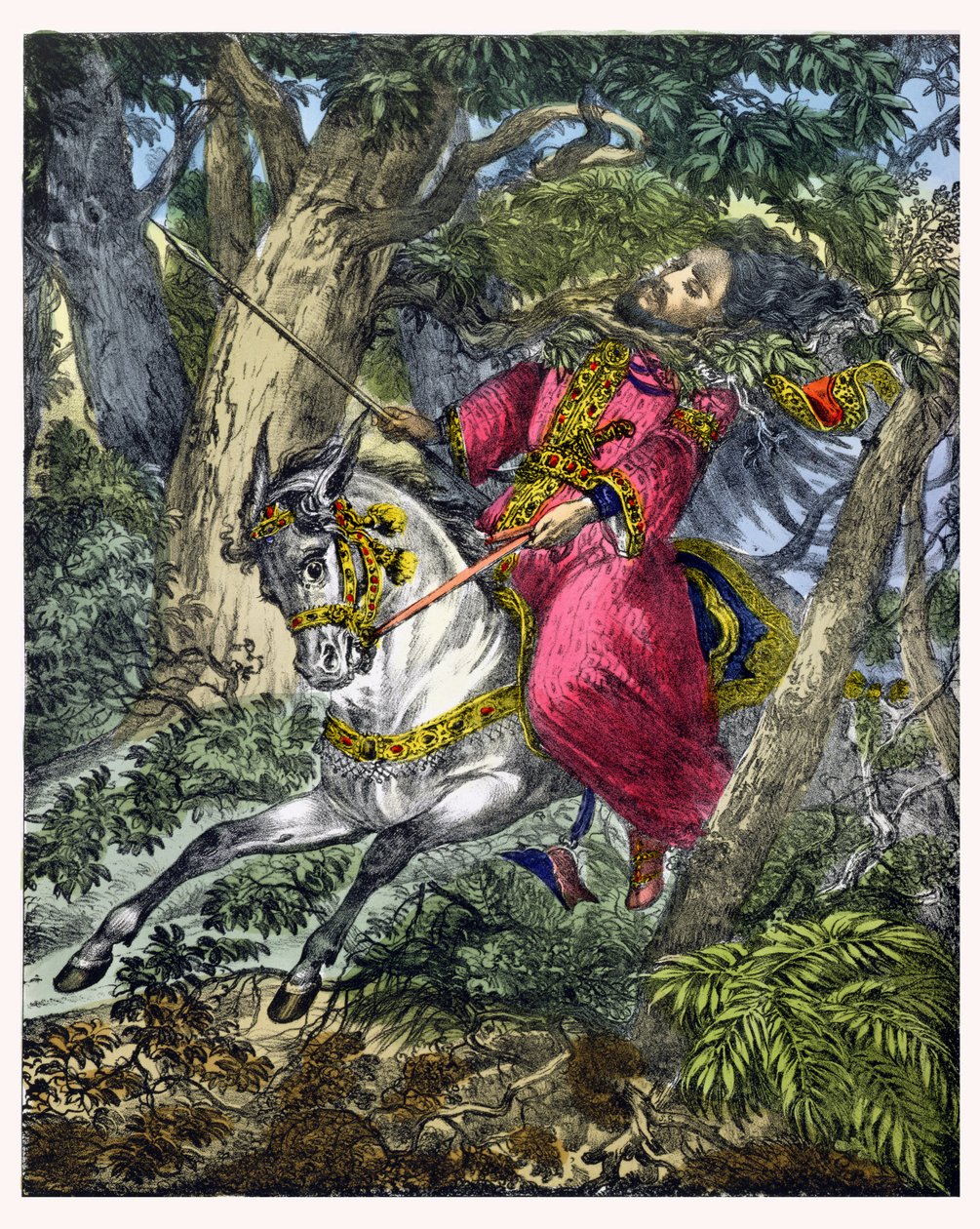 A morte de Absalão, de uma bíblia impressa por Edward Gover, de 1870 de Siegfried Detler Bendixen