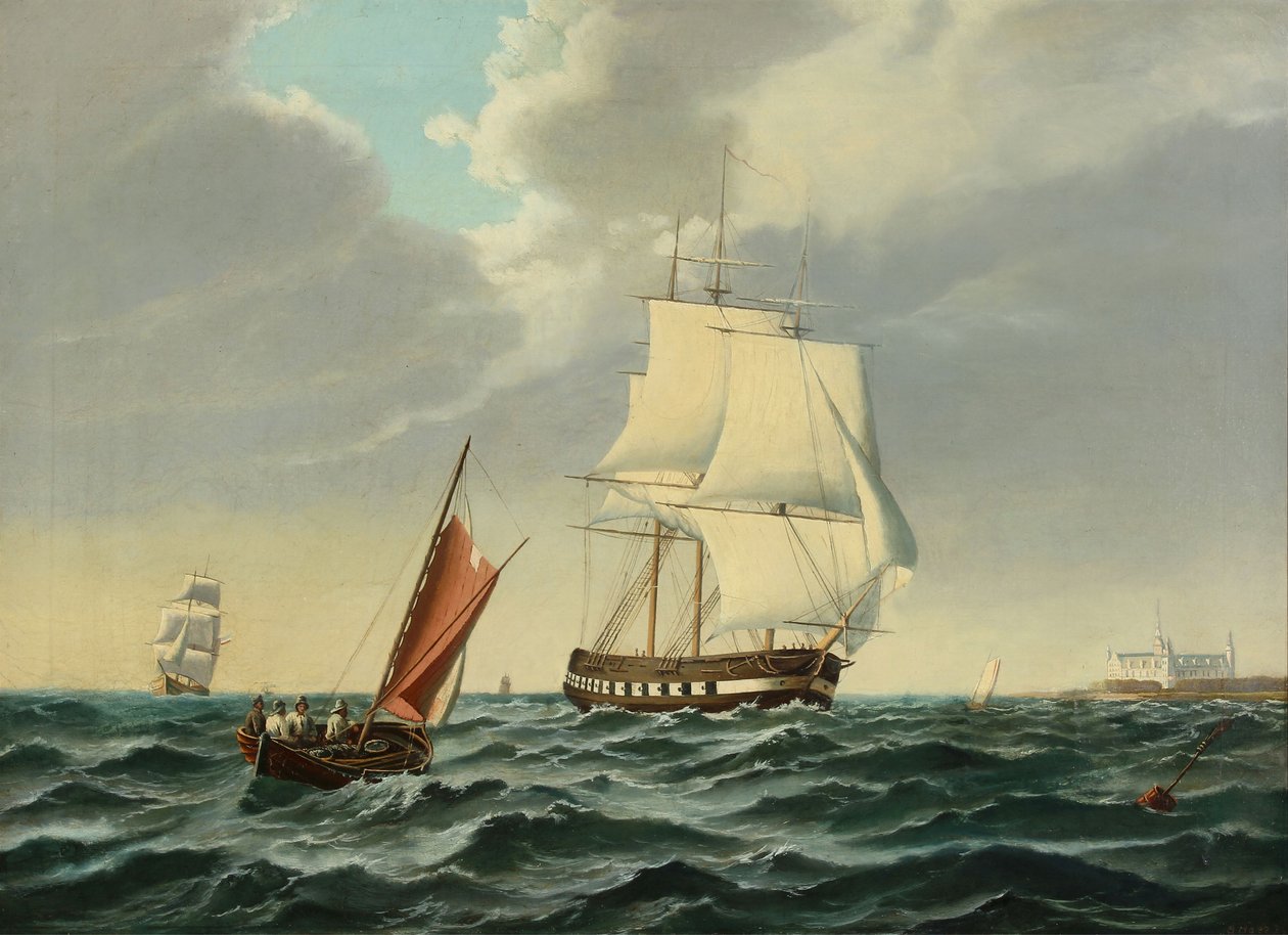 Navio de guerra de saída com Kronborg a bordo de Siegfried Hass