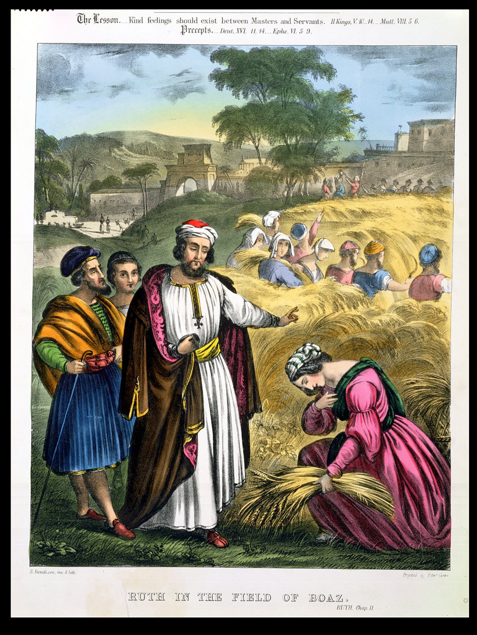 Rute no campo de Boaz, de uma bíblia impressa por Edward Gover, de 1870 de Siegfried Detler Bendixen