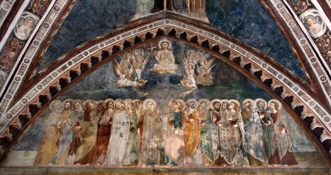 Cristo na glória de Sienese School