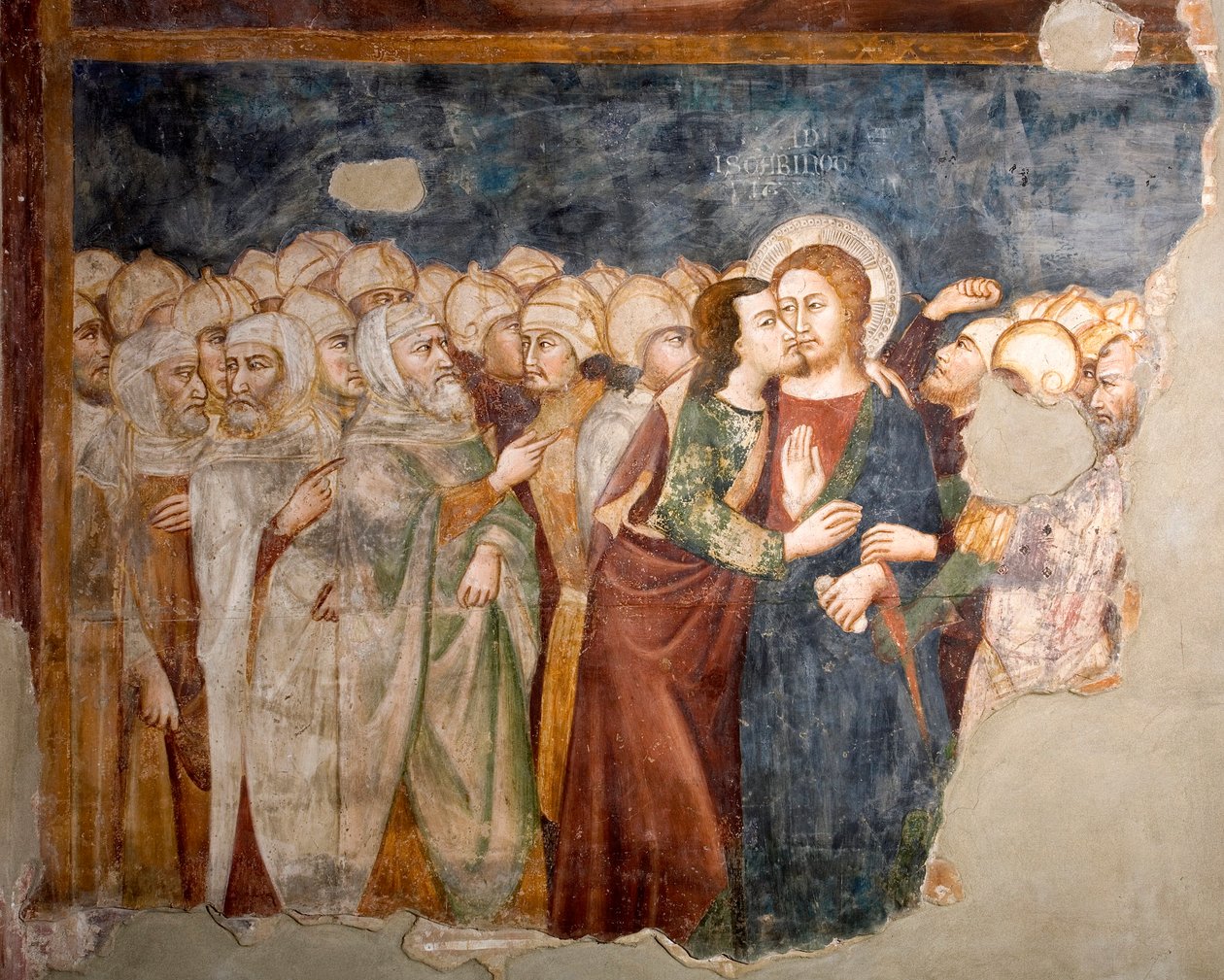 O beijo de Judas Fresco da escola de Siena. Século XIV. Igreja Superior. Mosteiro de São Benedetto (Sacro Speco), Subiaco (Roma), Itália. de Sienese School