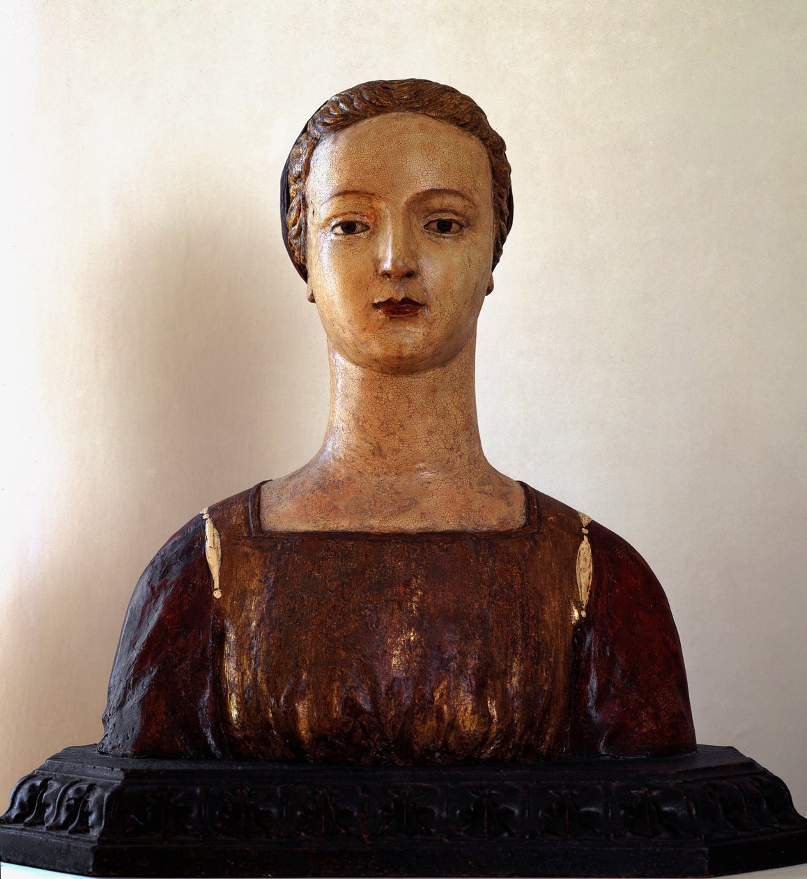 Jovem (escultura em madeira policromada de Sienese School