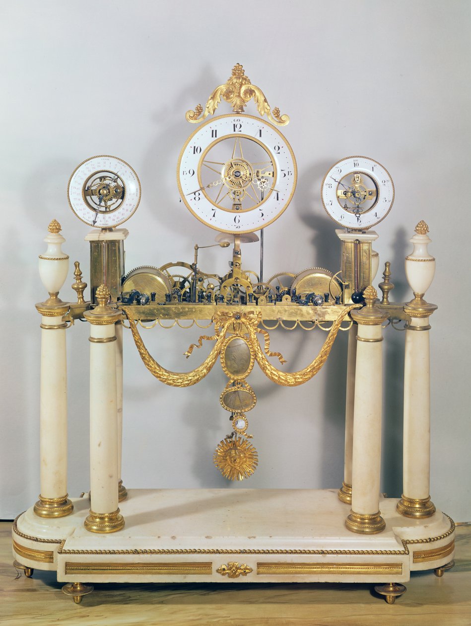 Relógio, 1795 (ouro, mármore e bronze) de Sigird Darlot