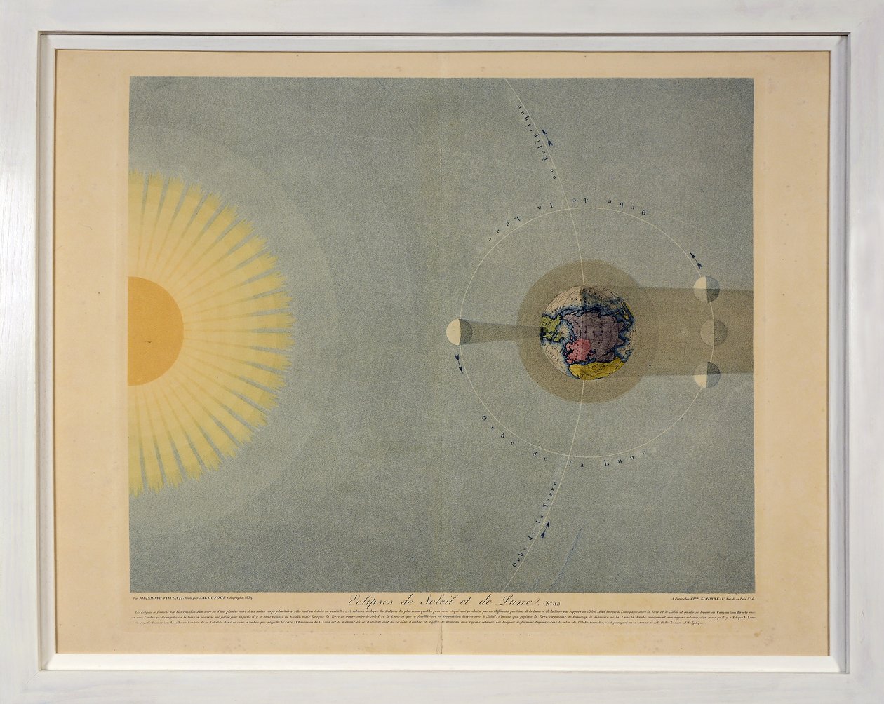 Eclipses do Sol e da Lua (No. 5), de Tables of the Planetarium System, pub. Paris, 1839 (stipple engraving) de Sigismond Visconti