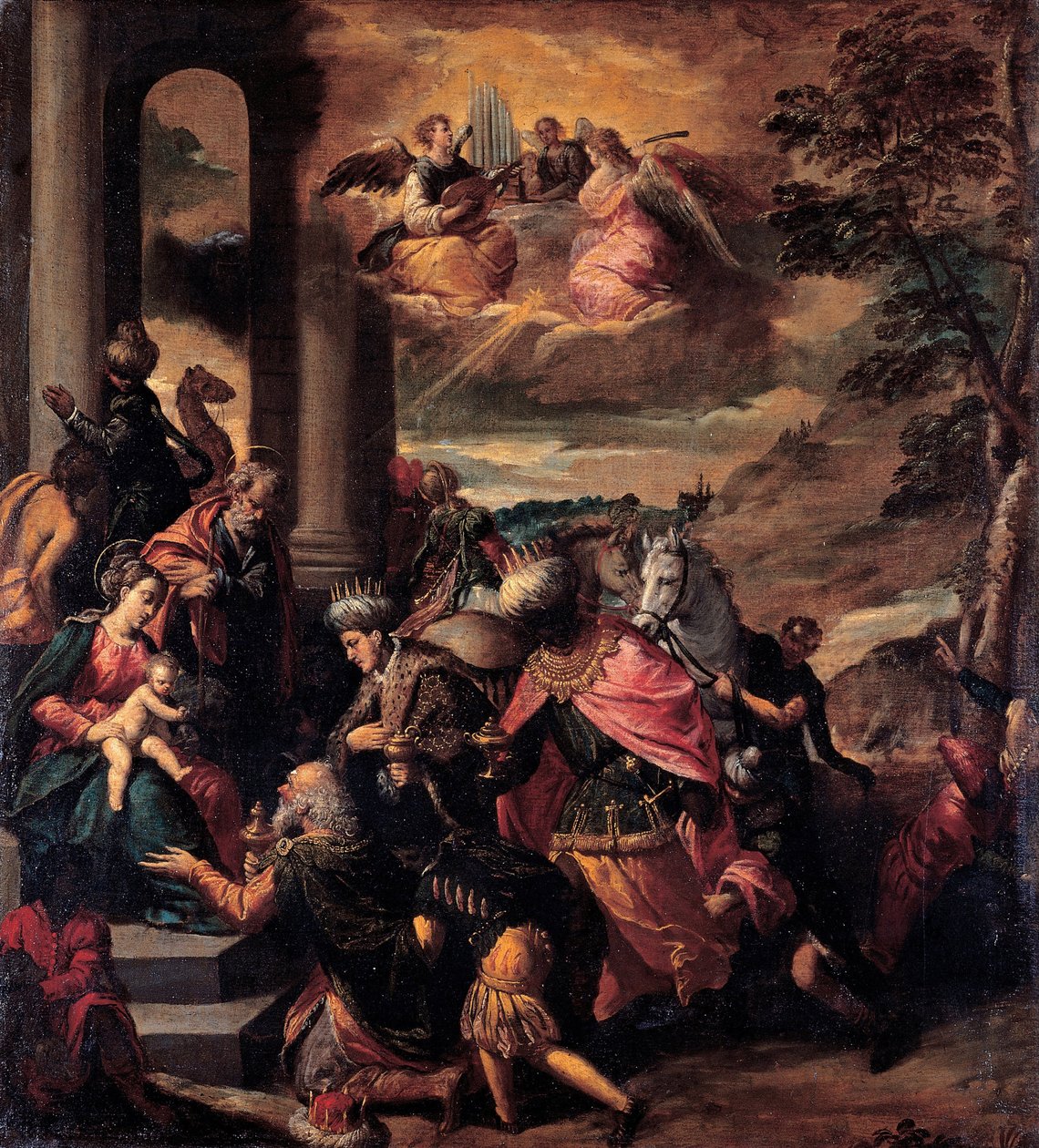 A Adoração dos Magos, 1580 de Sigismondo Scarsellino