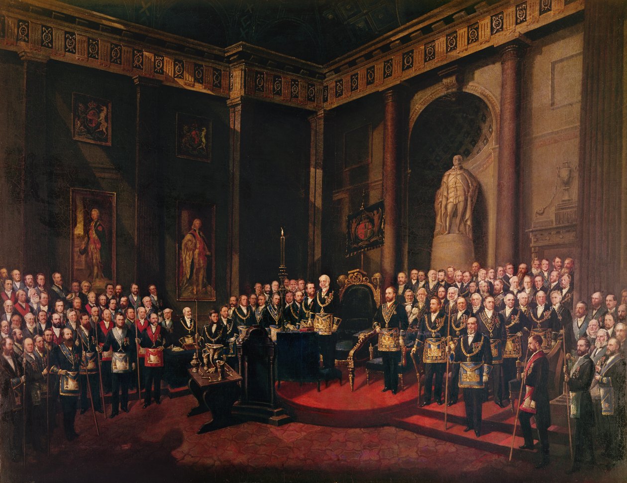 A recepção de HRH O Príncipe de Gales como Grão-Mestre do passado, 1º de dezembro de 1869 de Sigismund Rosenthal