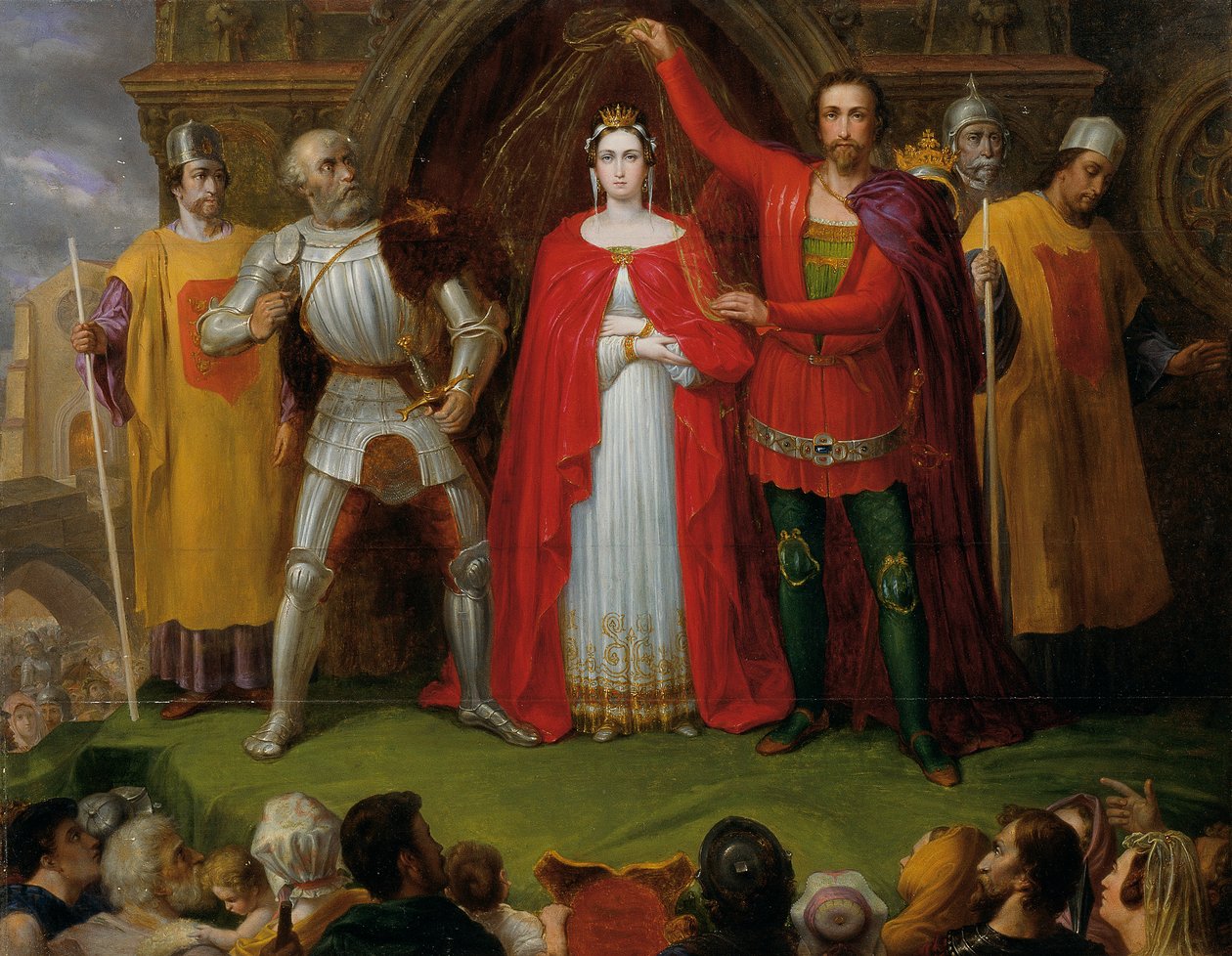 Casamento do Rei Alfredo, o Grande de Inglaterra de Sigmund Ferdinand von Perger