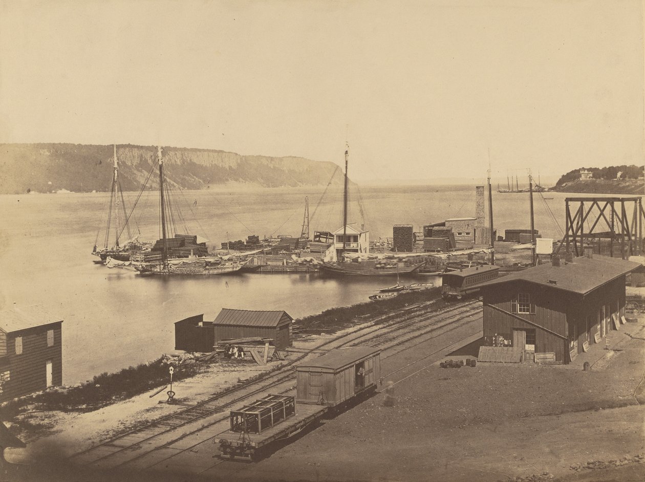 Palisades, rio Hudson, docas de Yonkers de Silas A. Holmes