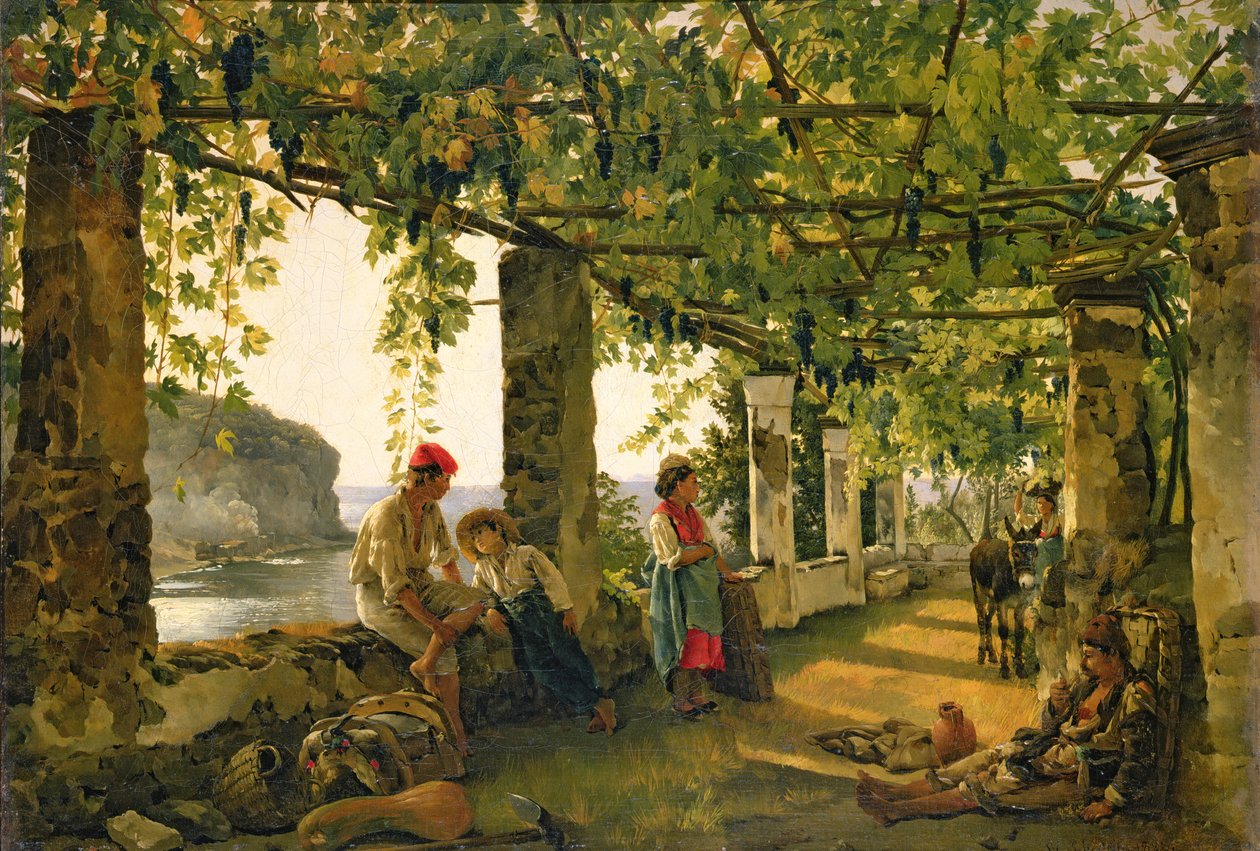 Varanda com trepadeiras torcidas, 1828 de Silvestr Fedosievich Shchedrin