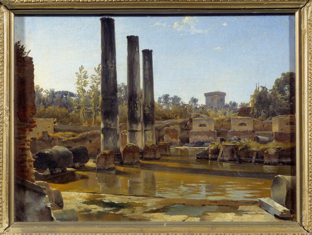 O templo de Serapis em Pozzuoli. Pintura de Sylvester Feodosiyevich Shchedrin (Sylvestre Shchedrin) (1791-1830) de Silvestr Fedosievich Shchedrin
