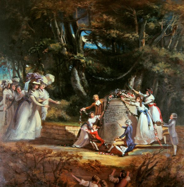 As crianças da Duquesa de Orleães saúdam a mãe no monumento por elas erigido para comemorar a sua restauração à saúde por uma visita a Spa em 1787 (óleo sobre tela) de Silvestre Mirys