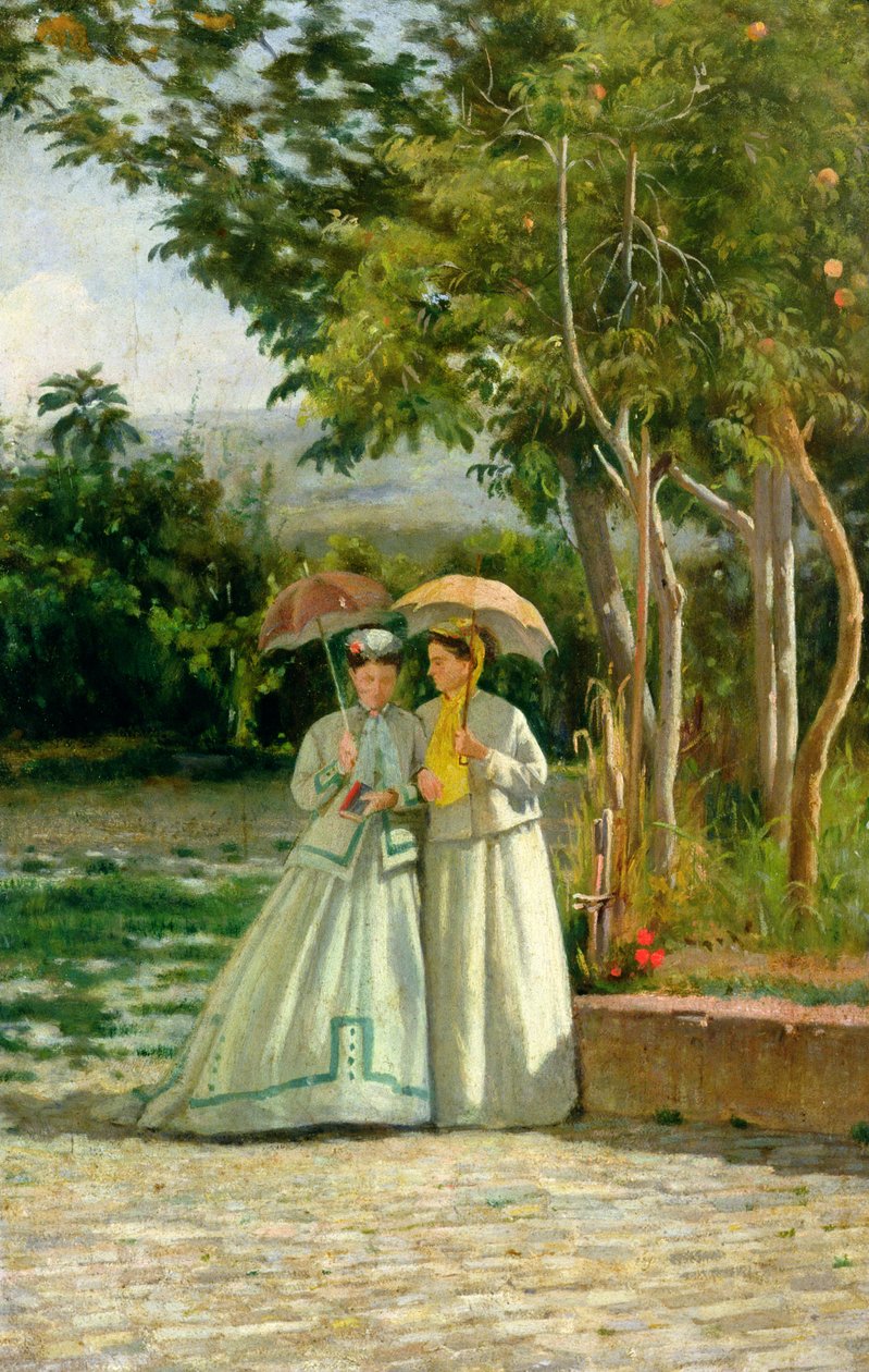 Passeio em um jardim de Silvestro Lega