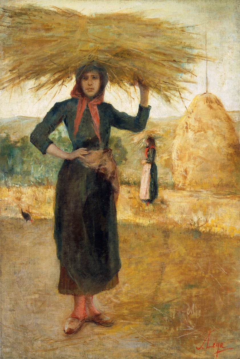Fabricantes de feno, cerca de 1890, de Silvestro Lega (1826-1895), óleo sobre tela de Silvestro Lega