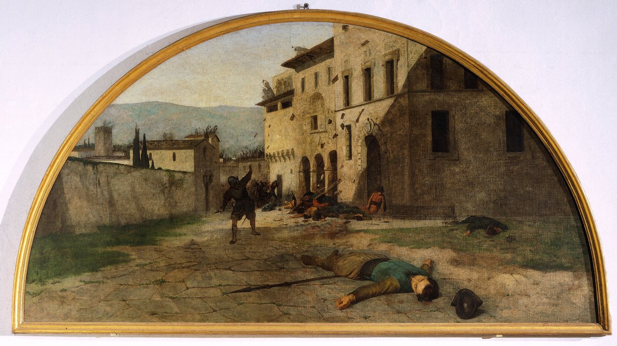 Lunette of war, de Silvestro Lega (1826-1895), Canton Oratory, Modigliana, Emilia Romagna de Silvestro Lega