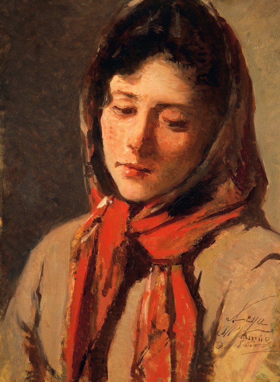 Camponesa (mulher vilã), de Silvestro Lega (1826-1895) de Silvestro Lega