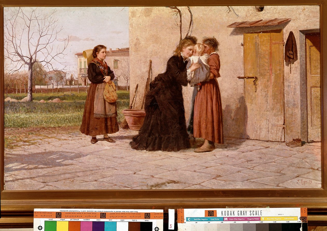 A visita à enfermeira (óleo sobre tela de Silvestro Lega