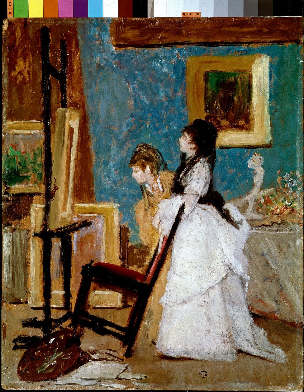 A visita ao atelier Pintura de Silvestro Lega de Silvestro Lega