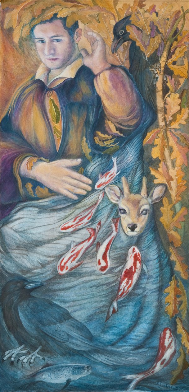 Companheiros Confiáveis, 2011 (wc e pastel no papel) de Silvia Pastore