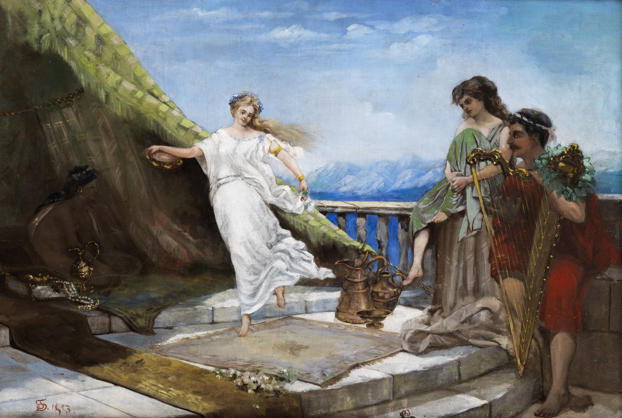 Cena de dança antiga de Simeon Solomon
