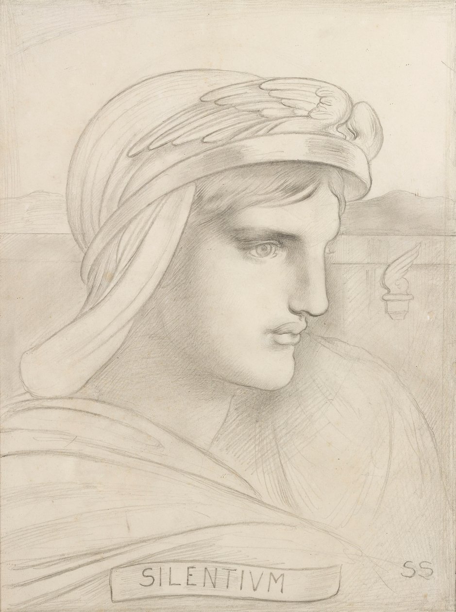 Silêncio (lápis) de Simeon Solomon