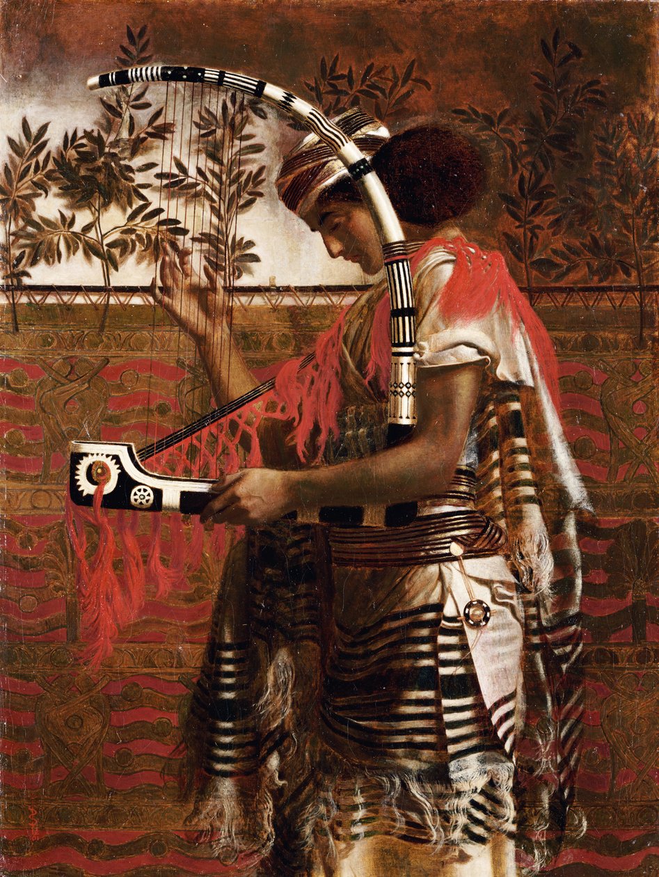 Um jovem músico empregado no serviço do templo durante a Festa dos Tabernáculos, mais tarde chamada Hosana, 1862 de Simeon Solomon