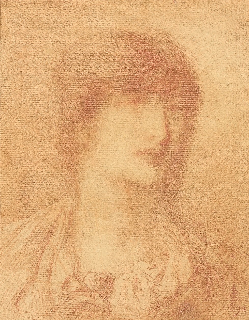 Cabeça de uma jovem garota, 1890 de Simeon Solomon