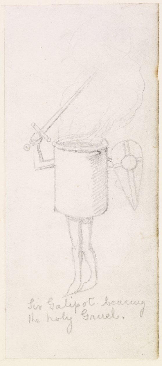 Sir Galipot carregando o sagrado Gruel, c.1855-59 (lápis sobre papel) de Simeon Solomon