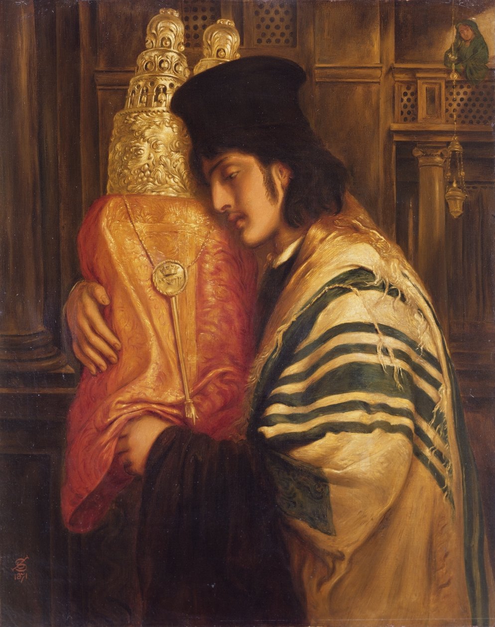 Jovem rabino segurando a Torá, 1871 de Simeon Solomon