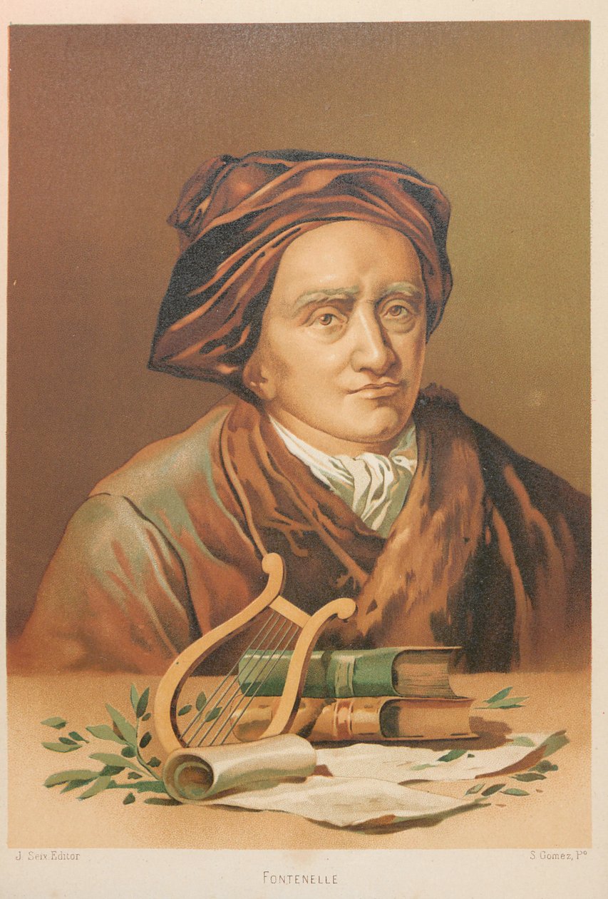 Retrato de Bernard le Bovier de Fontenelle 1657-1757, 1879. de Simón Gómez