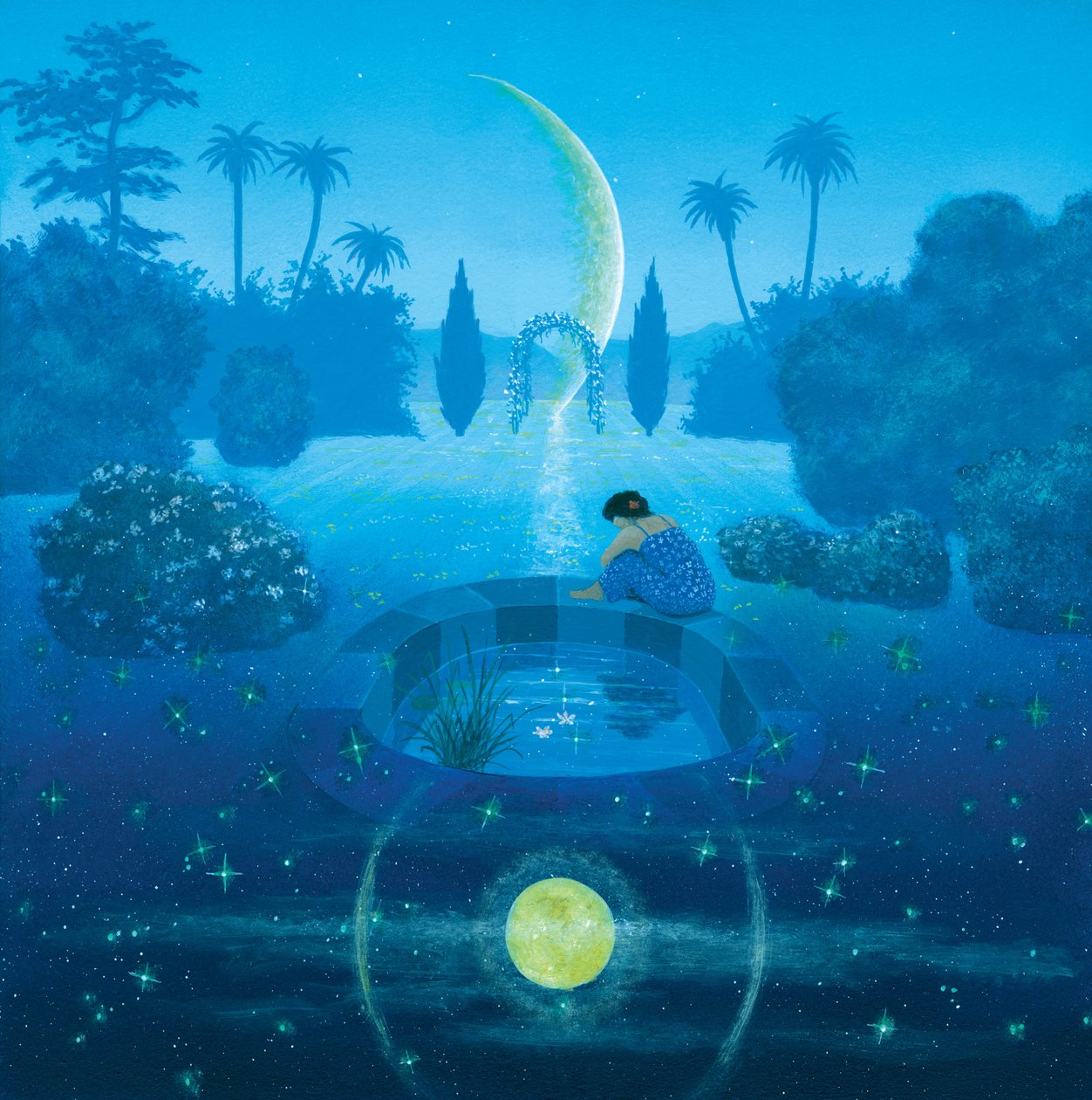 Jardim dos Sonhos (acrílico sobre tela) de Simon Cook