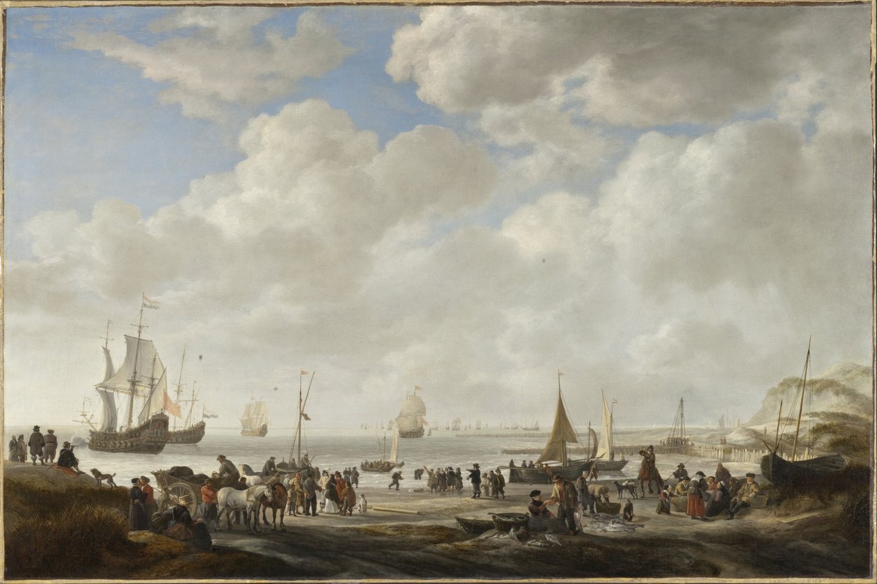 Vista de uma praia, 1646 de Simon de Vlieger