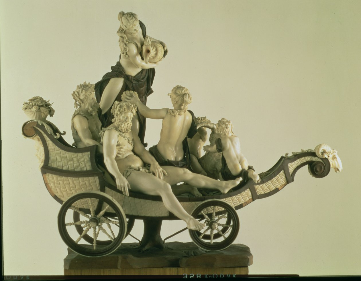 Carruagem com Sileno, escultura em marfim, Munique, segundo quartel do século XVIII (marfim e madeira) de Simon Troger