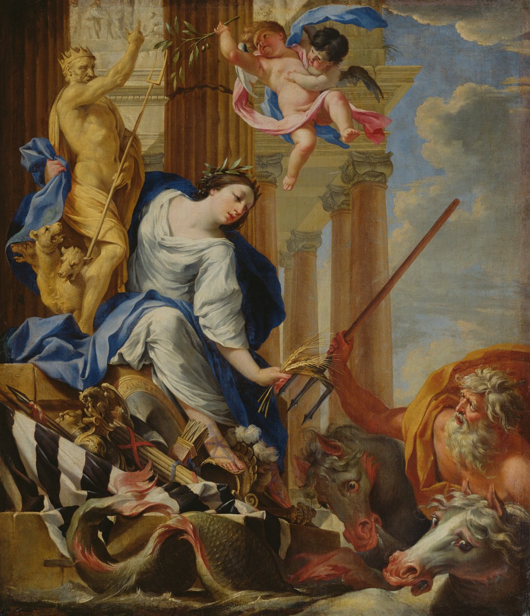 Ceres vencendo os atributos da guerra de Simon Vouet
