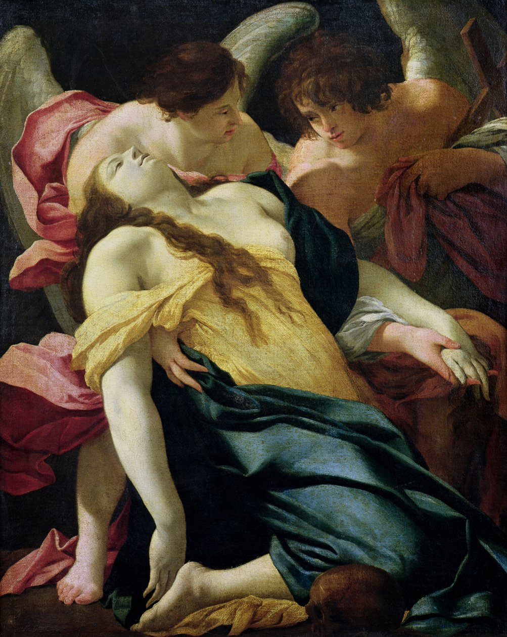 Maria Madalena é levada pelos anjos de Simon Vouet
