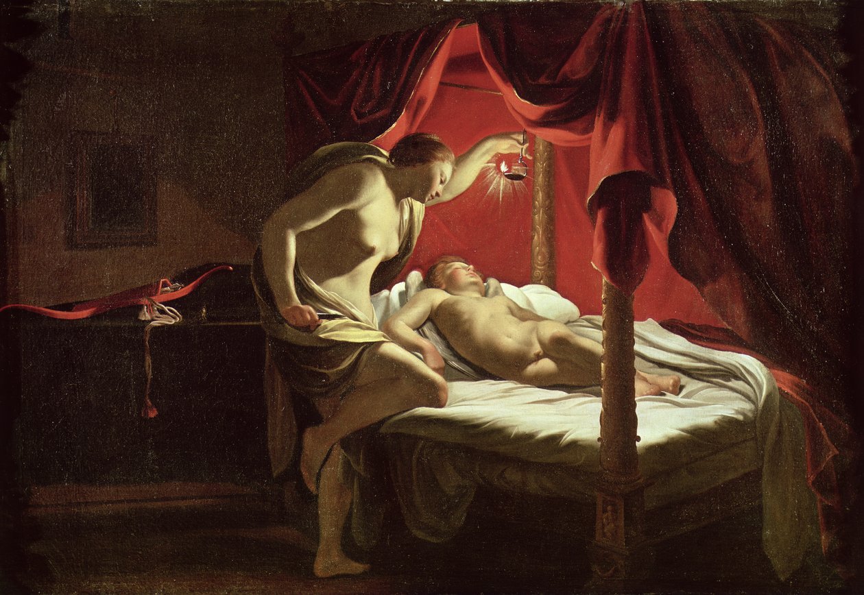 Psique e Cupido, c.1627 de Simon Vouet