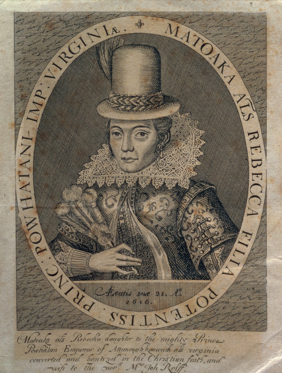 Pocahontas (1595-1617) 1616 de Simon de Passe