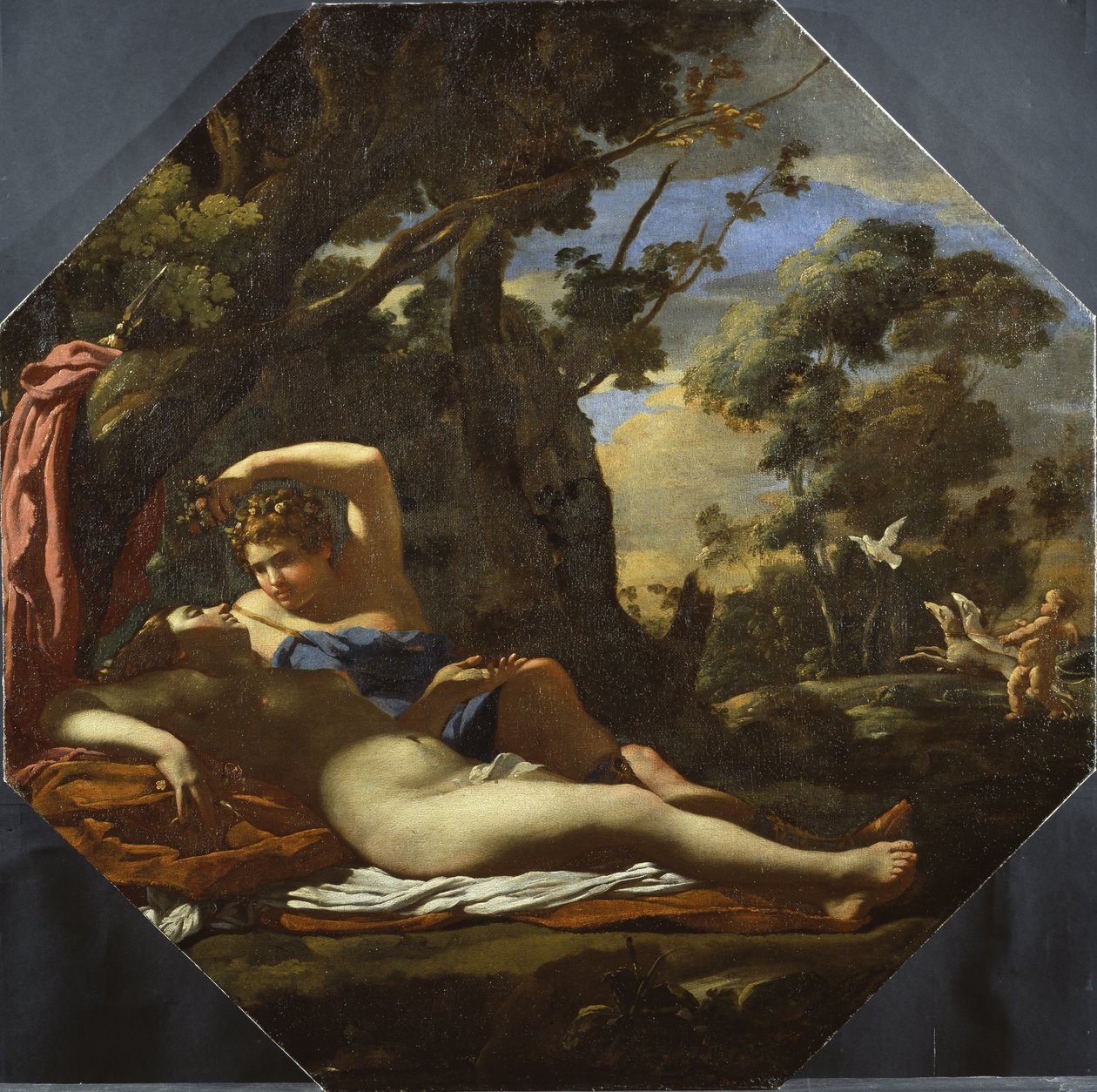 Vénus e Adonis (óleo sobre tela) de Simon (circle of) Vouet